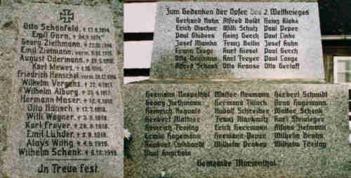 Inschrift Kriegerdenkmal